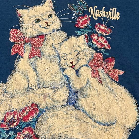 Vintage Cat Graphic Nashville T-Shirt - Picture 2 of 6